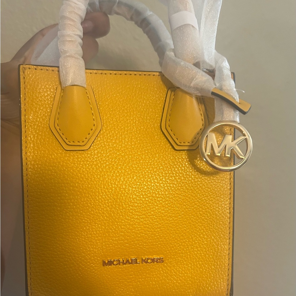 Michael Kors Yellow Mini Bag with Pebbled Leather